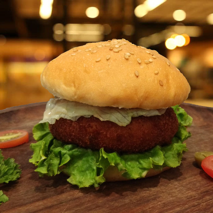 ALOO TIKKI BURGERS - Served with Fries, Coleslaw & Ketch up