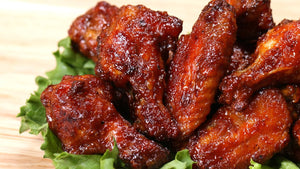 BARBECUE CHICKEN WINGS - Served with Ketch up and dip